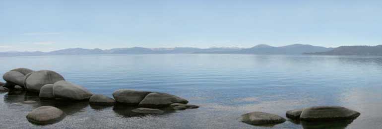 lake with stones